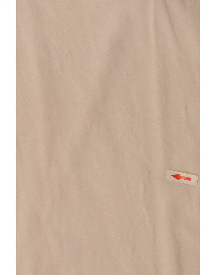 ASICS Mens Zip Neck T-Shirt Top Large Off White