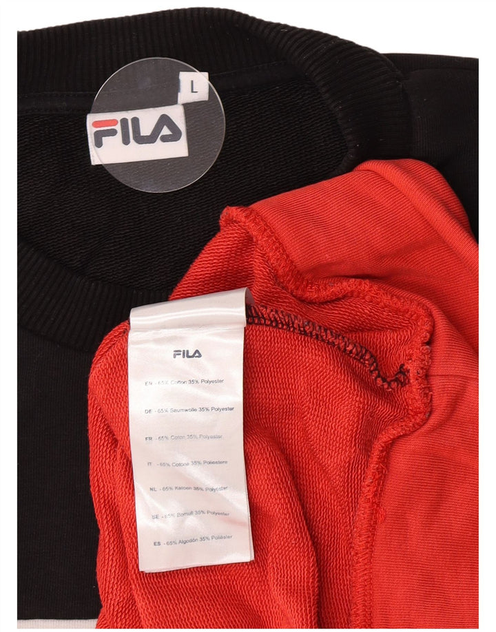 Fila Womens Graphic Sweatshirt Jumper UK 16 Large Multicoloured Colourblock