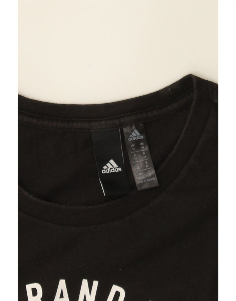 ADIDAS Mens Graphic T-Shirt Top Medium Black Cotton Vintage Adidas and Second-Hand Adidas from Messina Hembry 