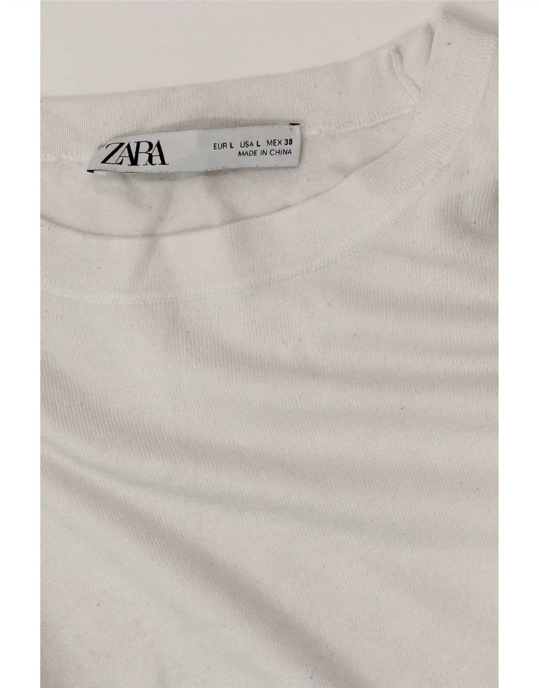 Zara Womens Boat Neck Jumper Sweater UK 14 Large White