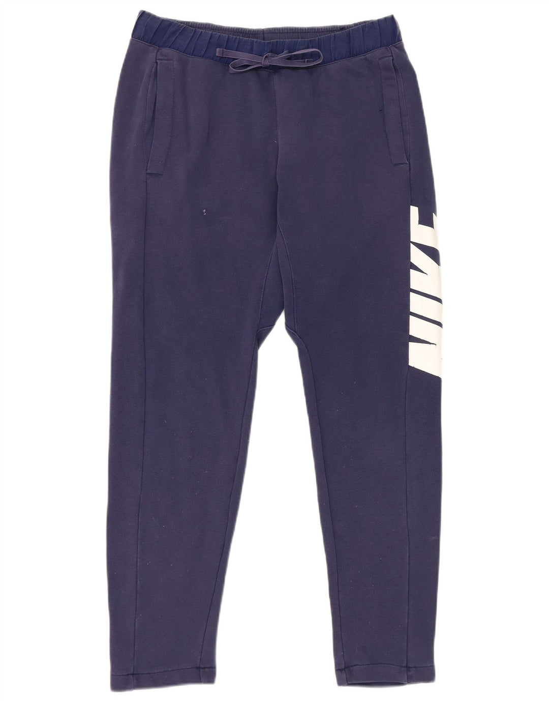 Nike Mens Graphic Tracksuit Trousers Small Navy Blue Cotton