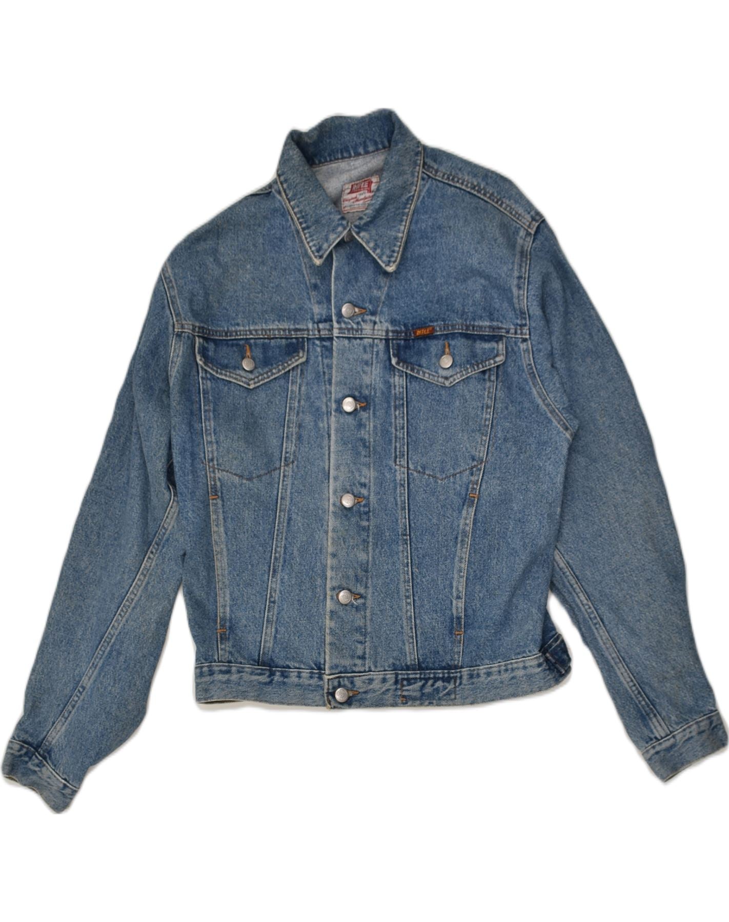 RIFLE Mens Denim Jacket UK 38 Medium Blue Cotton