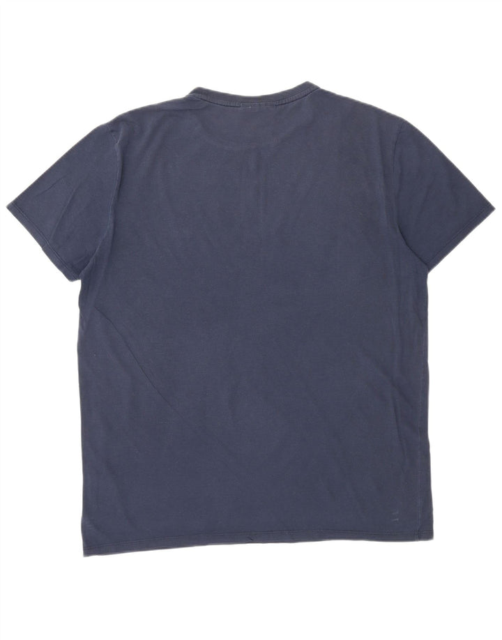Lacoste Mens T-Shirt Top Large Navy Blue Cotton