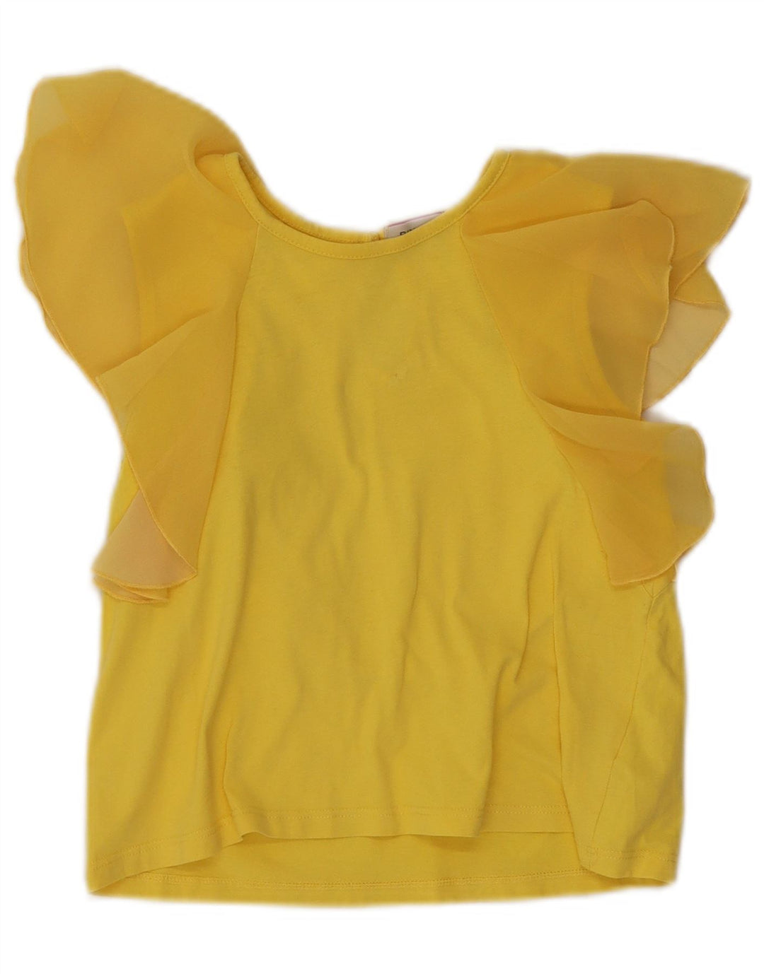 Pinko Womens Crop Blouse Top UK 8 Small Yellow Polyester