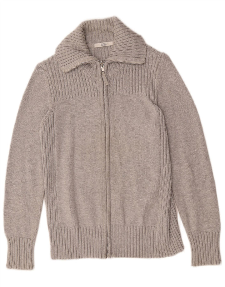 Marks & Spencer Womens Cardigan Sweater UK 14 Large Grey Cotton
