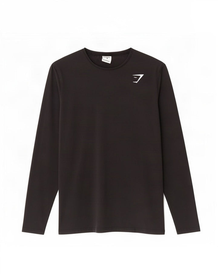 Gymshark Mens Top Long Sleeve Medium Black Cotton