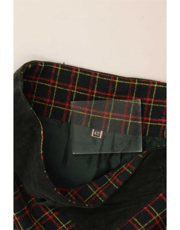 Vintage Womens A-Line Skirt IT 42 Medium W26 Green Check