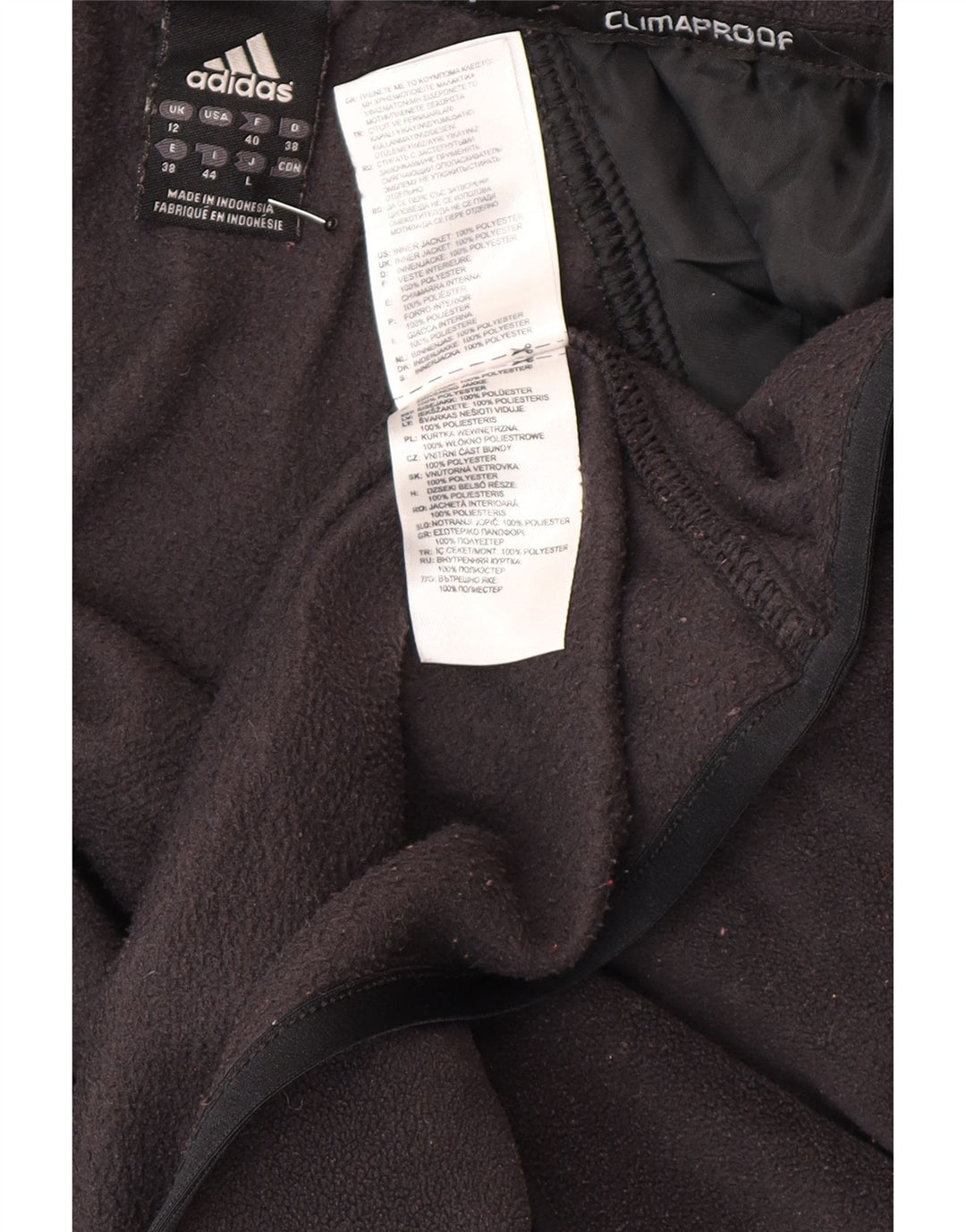 Adidas Womens Clima Proof Fleece Jacket UK 12 Medium Black Polyester