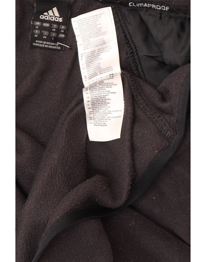 Adidas Womens Clima Proof Fleece Jacket UK 12 Medium Black Polyester