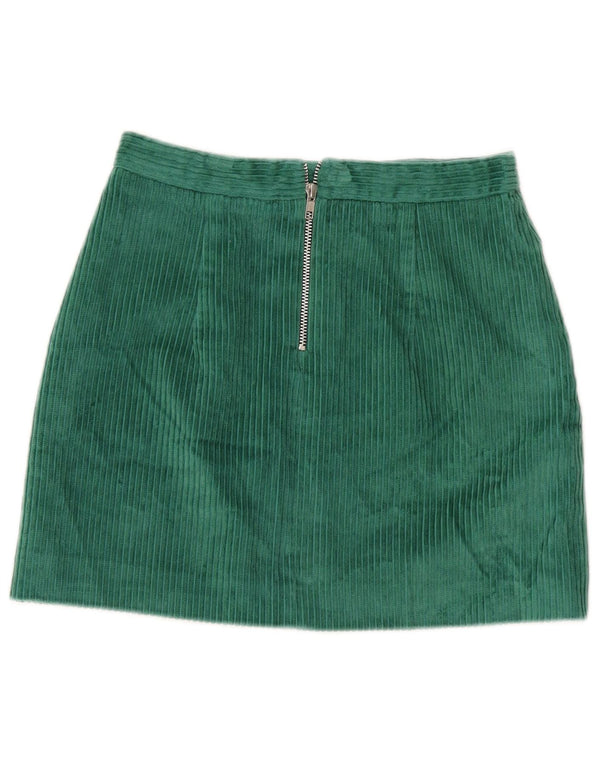 Jack Wills Womens Mini Corduroy Skirt UK 10 Small W28 Green Cotton