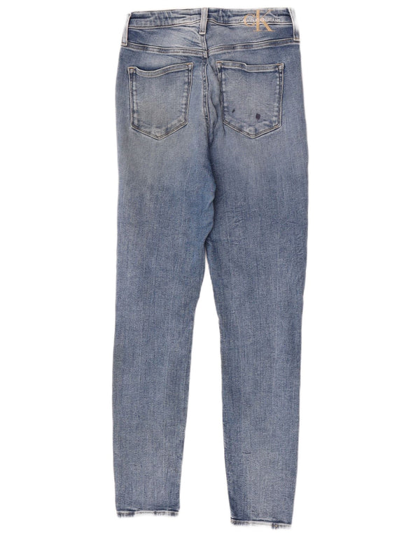 Calvin Klein Womens High Rise Skinny Jeans W29 L30 Blue Cotton