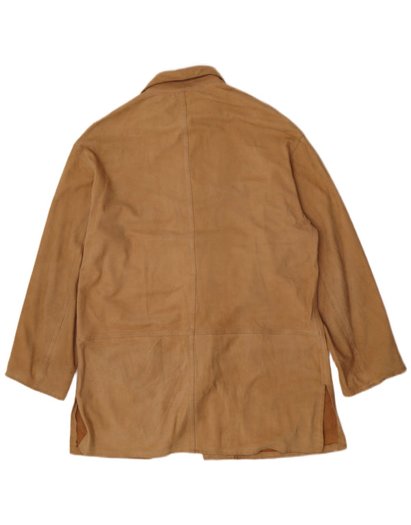Enrico Mandelli Womens Leather Jacket UK 18 XL Brown Classic
