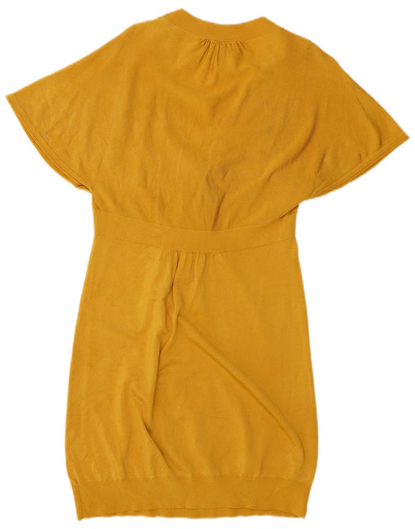 Karen Millen Womens Jumper Dress UK 6 XS Yellow Viscose