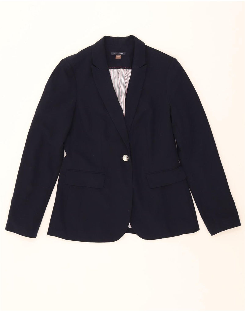 TOMMY HILFIGER Womens 1 Button Blazer Jacket US 6 Medium Navy Blue Vintage Tommy Hilfiger and Second-Hand Tommy Hilfiger from Messina Hembry 