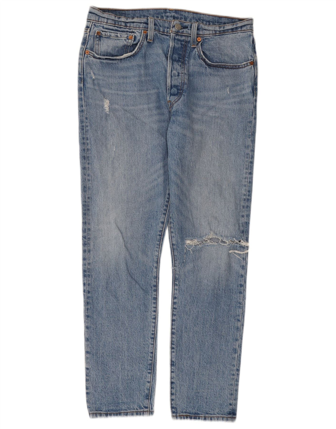 Levi's Womens 501 Distressed Straight Jeans W30 L30 Blue Cotton