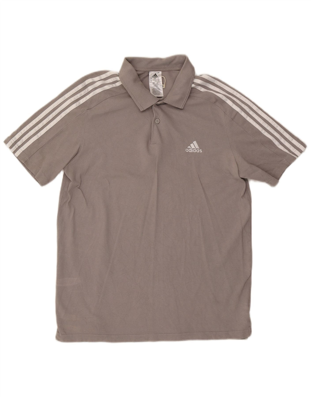 Adidas Mens Polo Shirt Large Grey Cotton