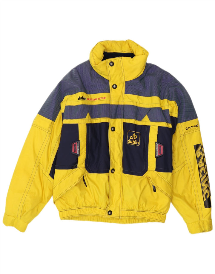 Dubin Mens Graphic Ski Jacket IT 50 Large Yellow Colourblock Polyester