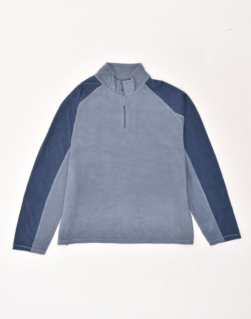 MOUNTAIN WAREHOUSE Mens Zip Neck Fleece Jumper Large Blue Colourblock | Vintage Mountain Warehouse | Thrift | Second-Hand Mountain Warehouse | Used Clothing | Messina Hembry 