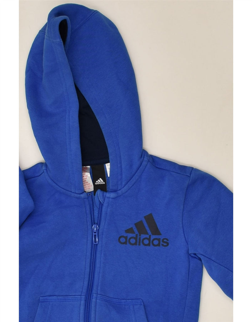 ADIDAS Boys Zip Hoodie Sweater 4-5 Years Blue | Vintage Adidas | Thrift | Second-Hand Adidas | Used Clothing | Messina Hembry 