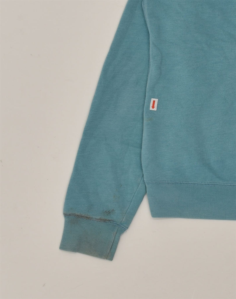 JACK WILLS Womens Graphic Hoodie Jumper UK 8  Small Turquoise Cotton | Vintage Jack Wills | Thrift | Second-Hand Jack Wills | Used Clothing | Messina Hembry 