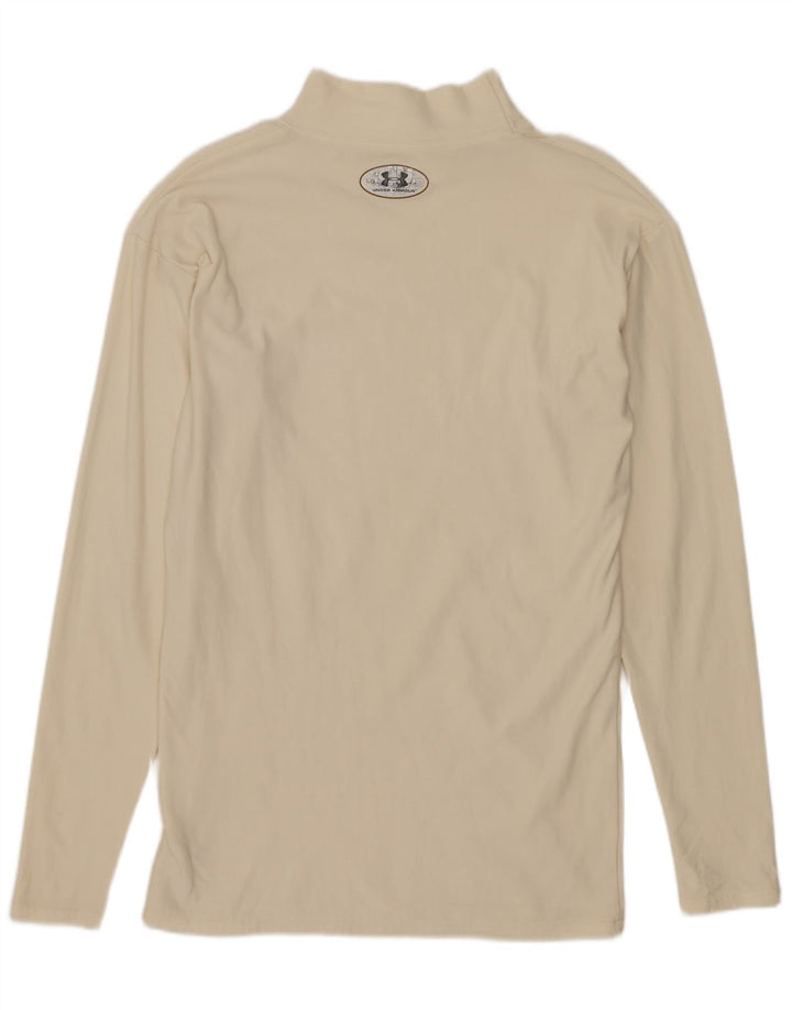 Under Armour Mens Top Long Sleeve Large Off White Nylon