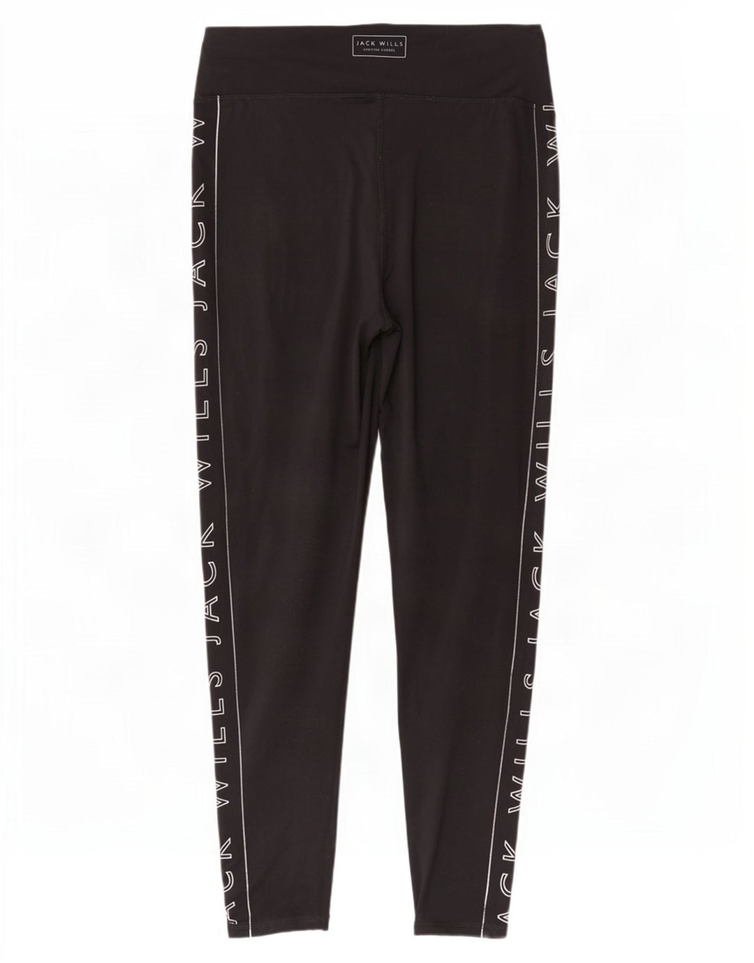Jack Wills Womens Graphic Leggings UK 12 Medium Black Polyester