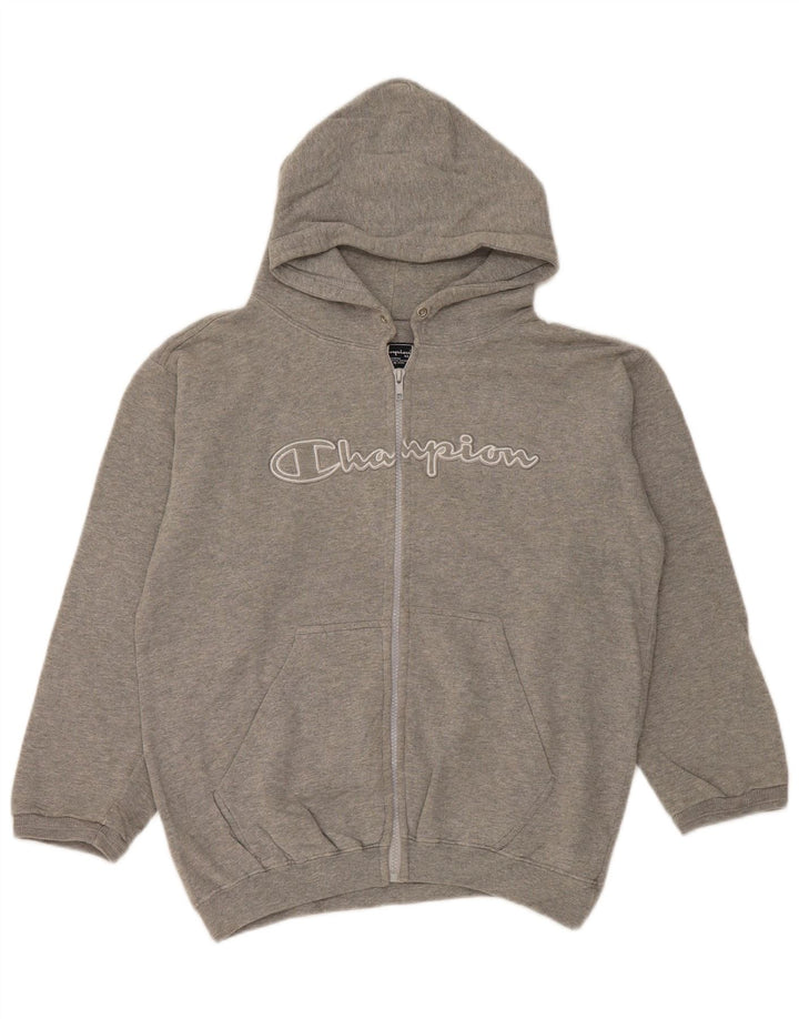 Champion Boys Graphic Zip Hoodie Sweater 13-14 Years Grey