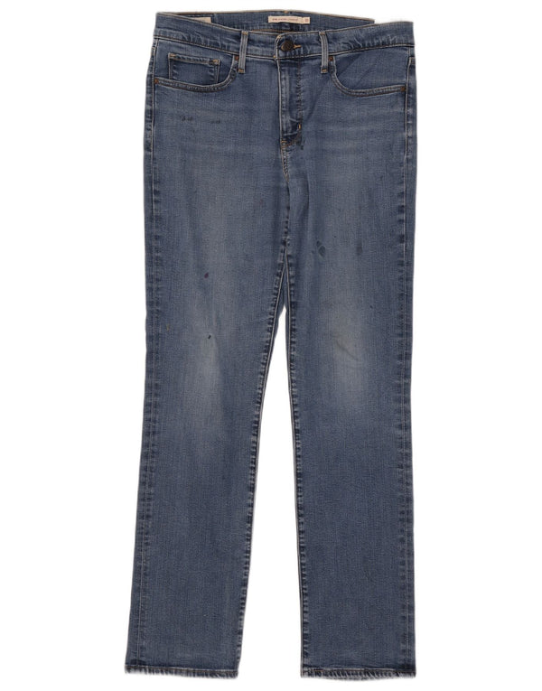 Levi's Womens 314 Shaping Straight Jeans W31 L31 Blue Cotton
