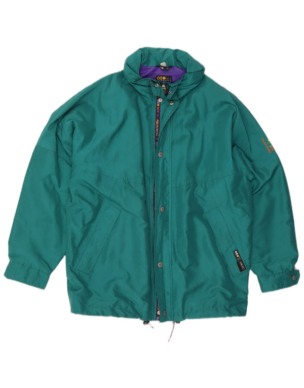 Geo Spirit Mens Hooded Rain Jacket UK 40 Large Green Polyester