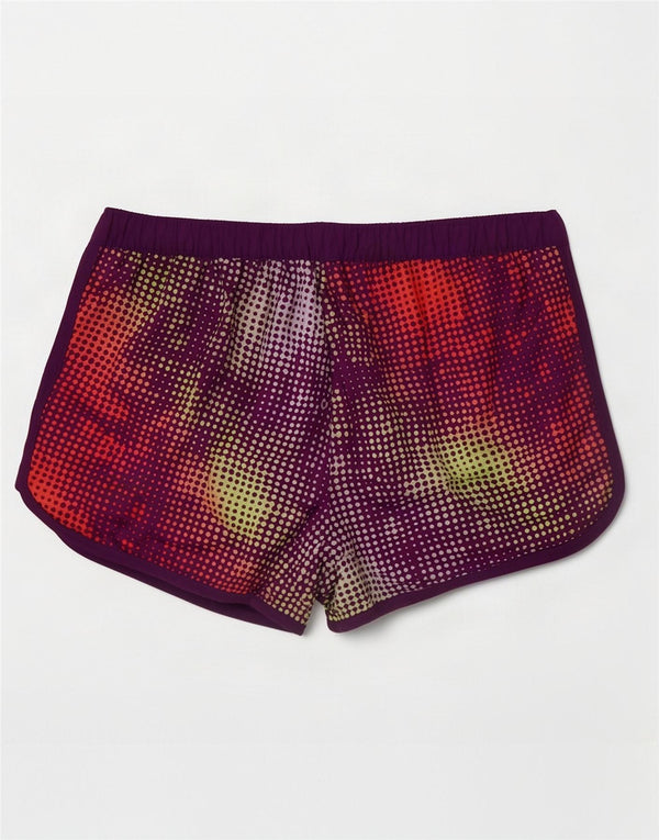 Adidas Womens Climalite Sport Shorts UK 10 Small Purple Spotted