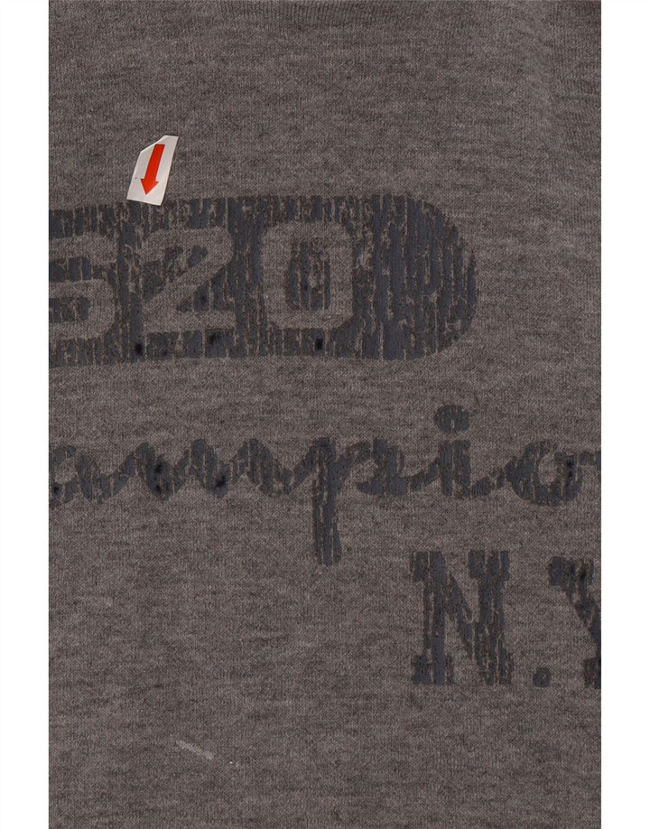 CHAMPION Mens Graphic Hoodie Jumper Medium Grey Cotton