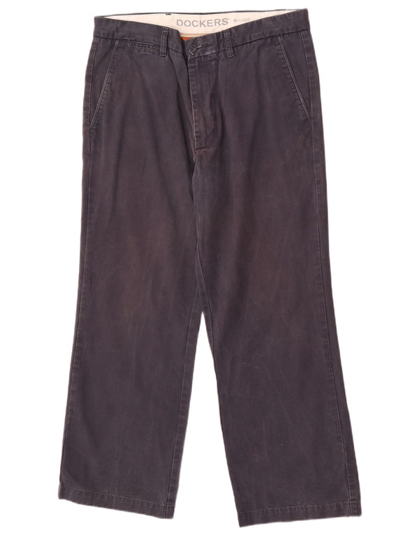 Dockers Mens Classic Fit Chino Trousers W34 L29 Navy Blue Cotton