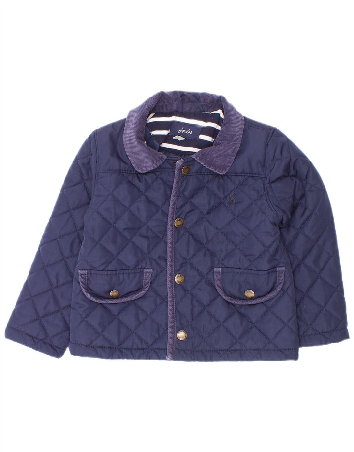 Joules Boys Quilted Jacket 2-3 Years Navy Blue Polyester