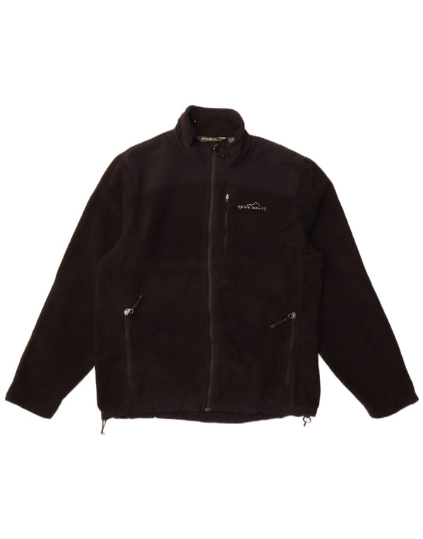Eddie Bauer Mens Fleece Jacket UK 38 Medium Black Polyester