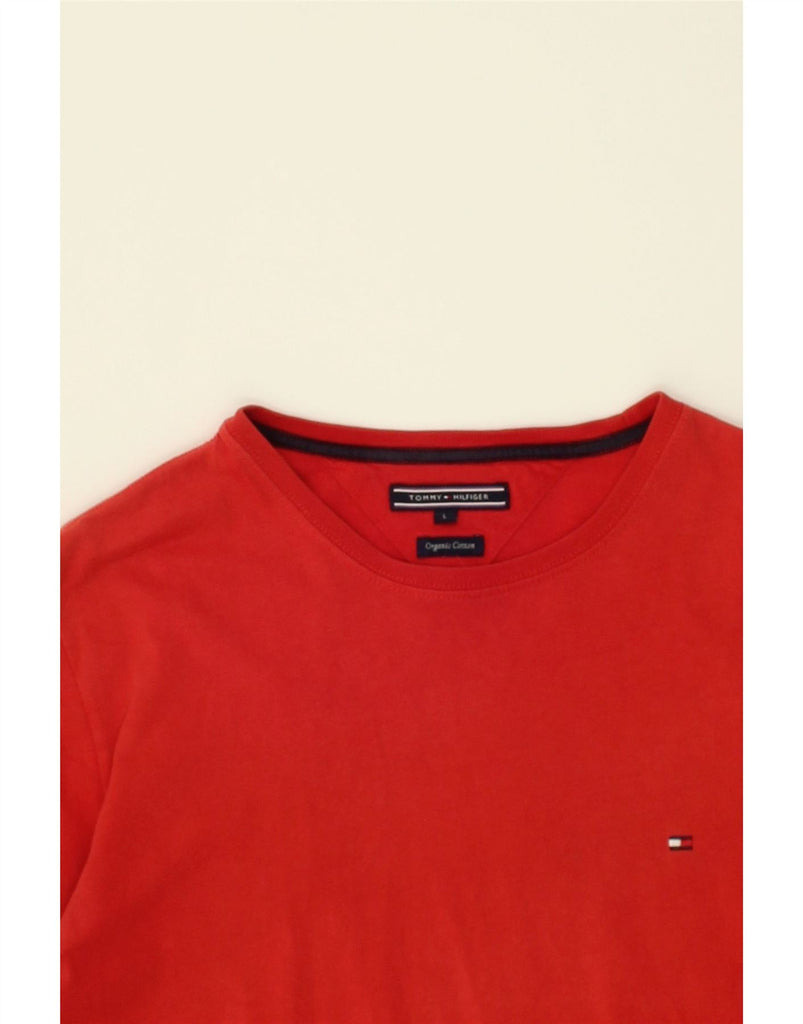 TOMMY HILFIGER Mens T-Shirt Top Large Red Cotton | Vintage Tommy Hilfiger | Thrift | Second-Hand Tommy Hilfiger | Used Clothing | Messina Hembry 