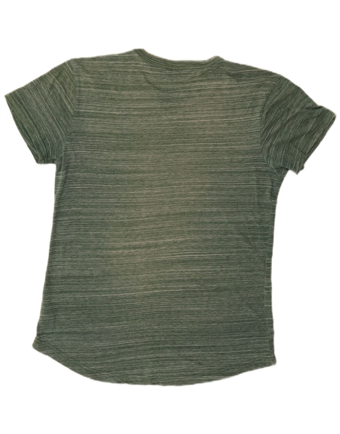 G-STAR Mens T-Shirt Top Medium Green Striped Polyester