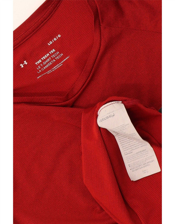 Under Armour Mens T-Shirt Top Large Red Polyester