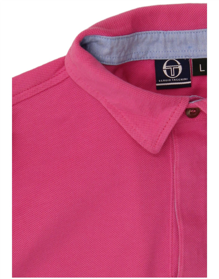 Sergio Tacchini Mens Polo Shirt Large Pink
