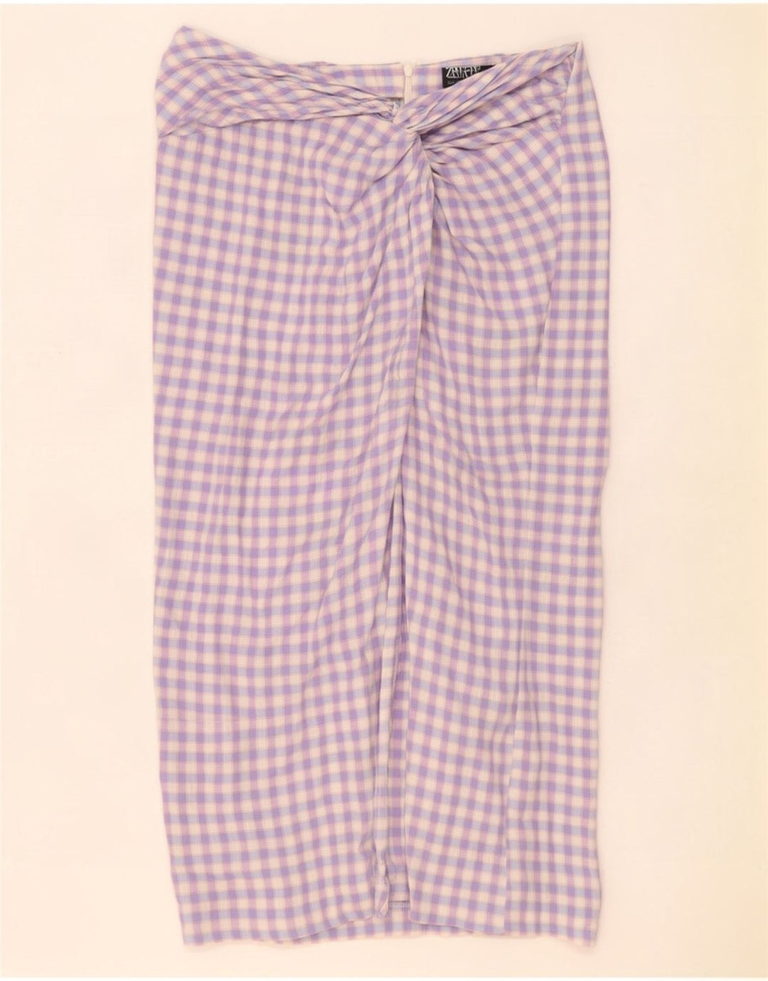 Zara Womens Maxi Skirt Large W32 Purple Gingham