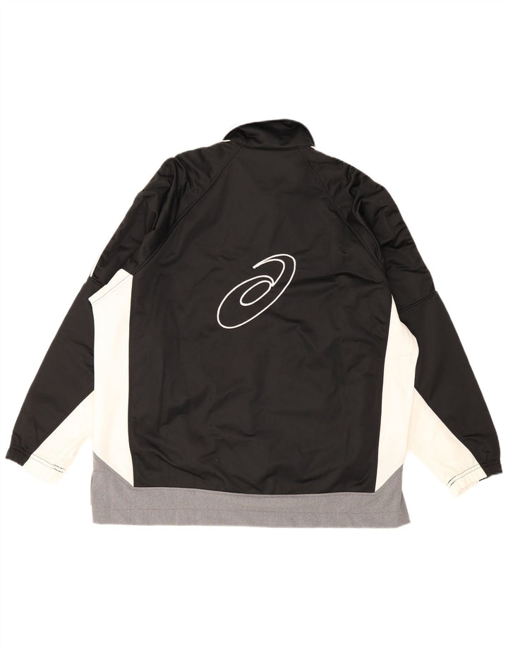 Asics Mens Graphic Tracksuit Top Jacket Medium Black Colourblock
