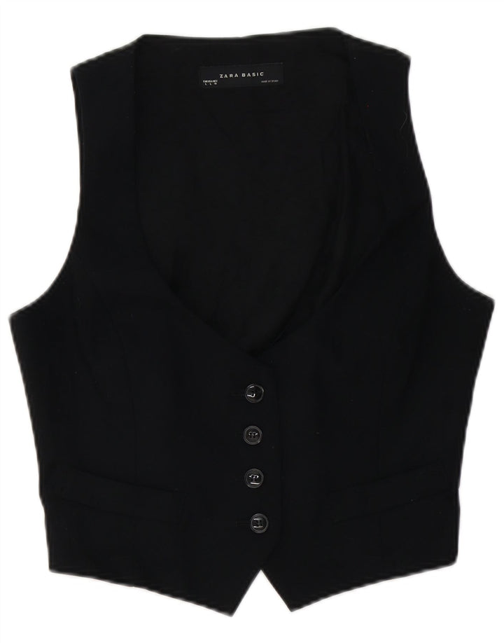 Zara Womens Waistcoat UK 14 Large Black