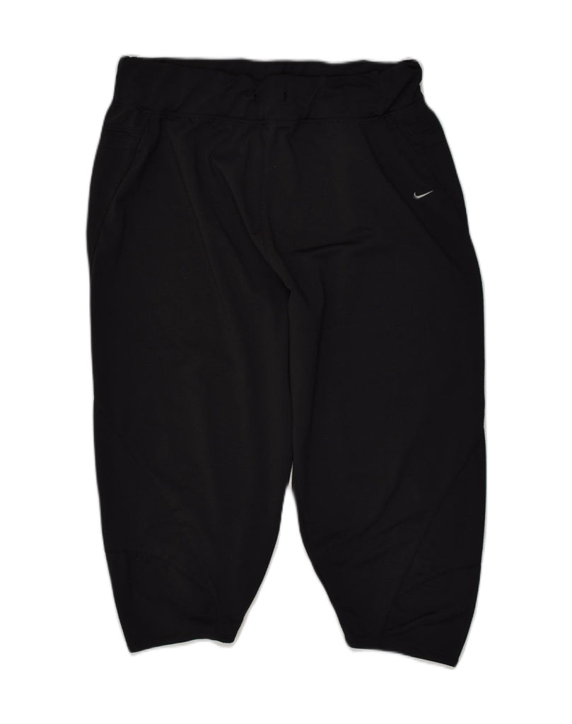 NIKE Mens Capri Tracksuit Trousers Medium Black Polyester | Vintage Nike | Thrift | Second-Hand Nike | Used Clothing | Messina Hembry 