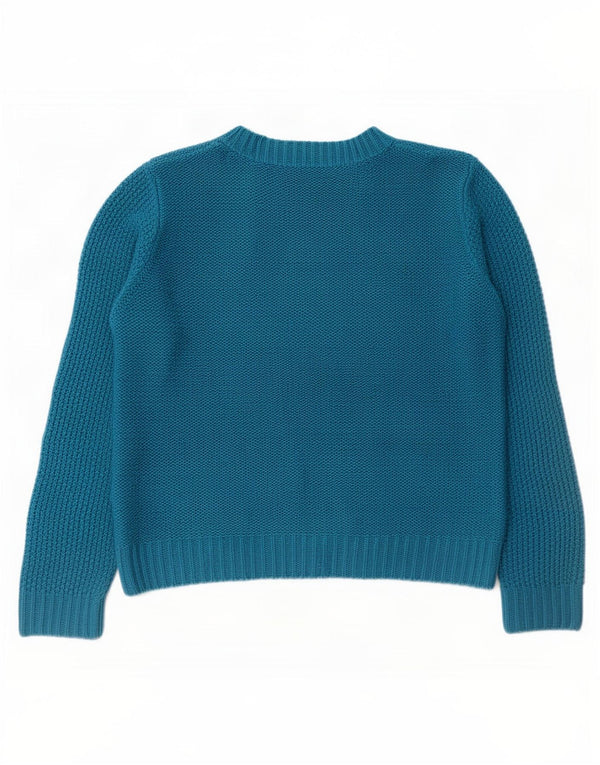 Oasis Womens Boat Neck Jumper Sweater UK 10 Small Blue Acrylic