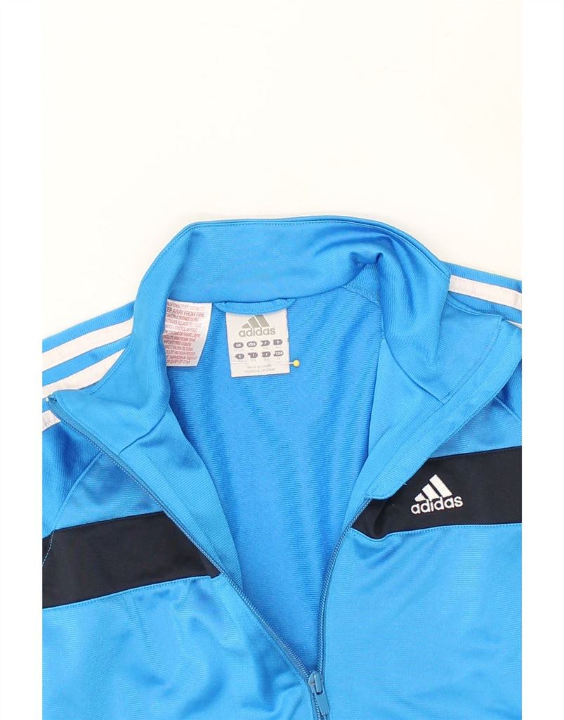 ADIDAS Boys Tracksuit Top Jacket 11-12 Years Blue Colourblock Polyester | Vintage Adidas | Thrift | Second-Hand Adidas | Used Clothing | Messina Hembry 