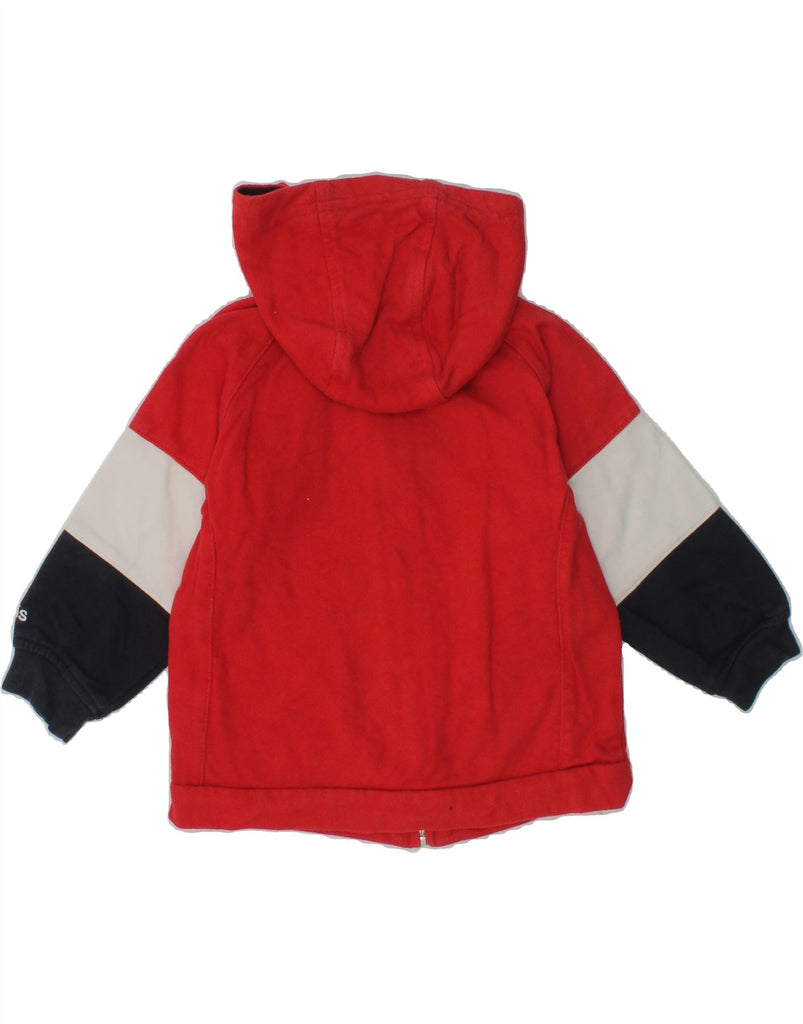 ADIDAS Baby Boys Graphic Zip Hoodie Sweater 9-12 Months Red Colourblock | Vintage Adidas | Thrift | Second-Hand Adidas | Used Clothing | Messina Hembry 