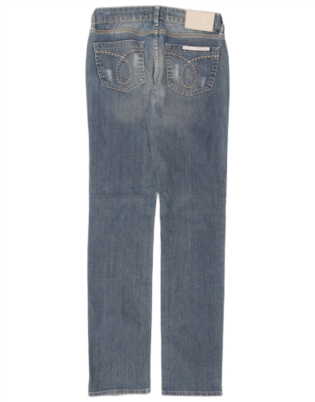 Calvin Klein Womens Straight Jeans W26 L31 Blue Cotton