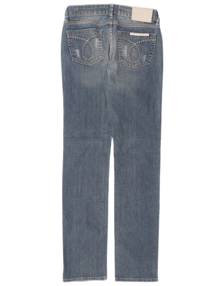 Calvin Klein Womens Straight Jeans W26 L31 Blue Cotton