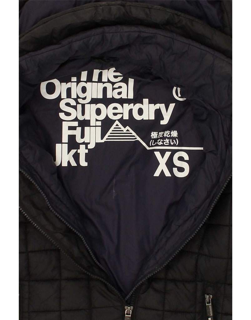 SUPERDRY Womens Hooded Padded Jacket UK 6 XS Black Nylon Vintage Superdry and Second-Hand Superdry from Messina Hembry 