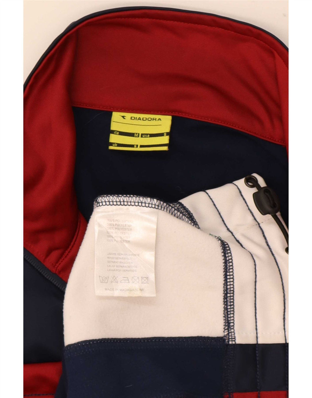 Diadora Mens Tracksuit Top Jacket Small Multicoloured Colourblock Polyester