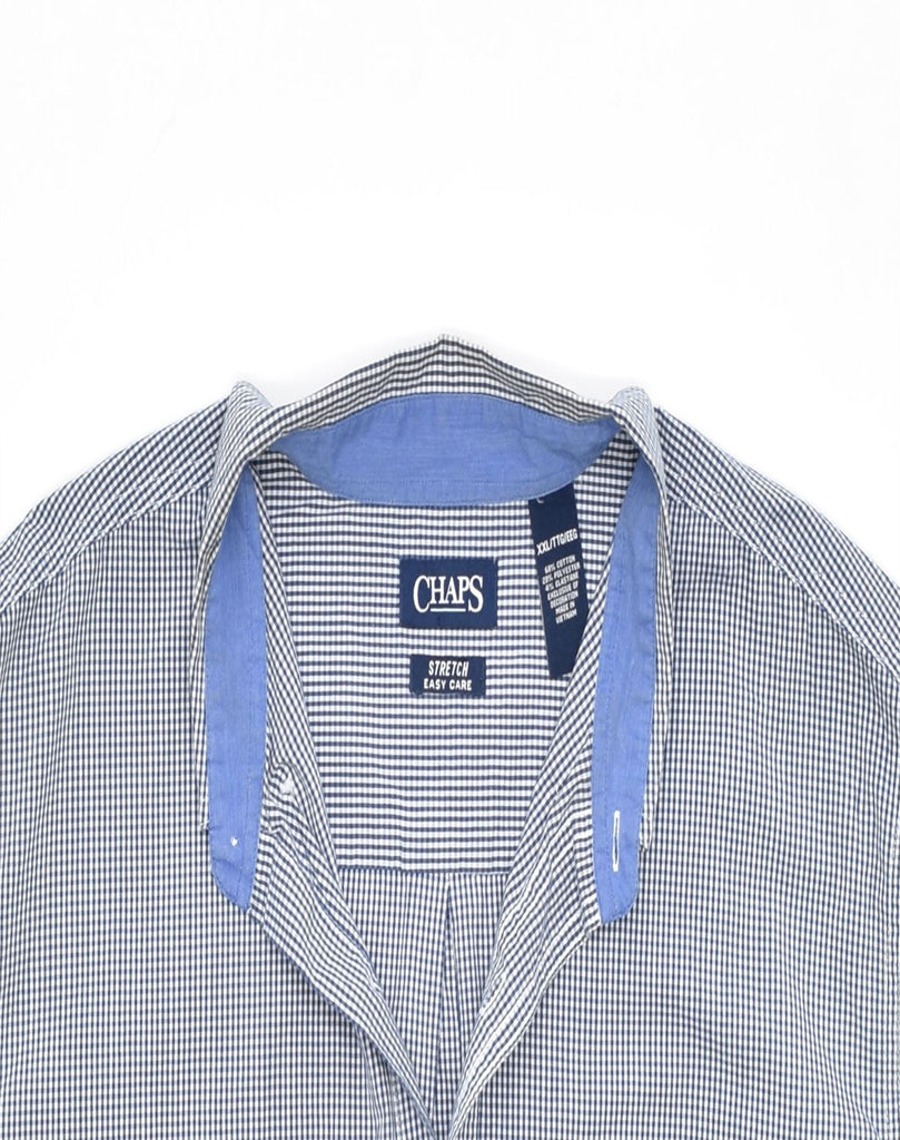 CHAPS Mens Shirt 2XL Blue Gingham Cotton | Vintage | Thrift | Second-Hand | Used Clothing | Messina Hembry 